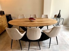Solid Oak Oval Dining Table