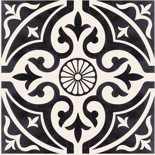 Black traditional patterned - black,