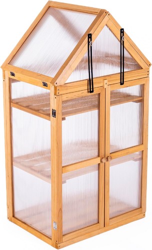 Garden wooden shelf - garden,
