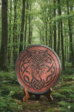 Red Wolf Viking Shield –