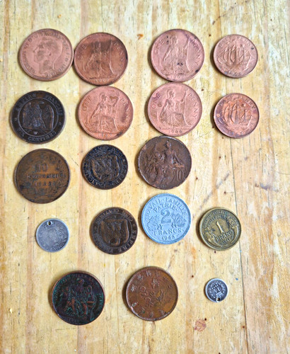 Mixed coin lot frence - mixed, british