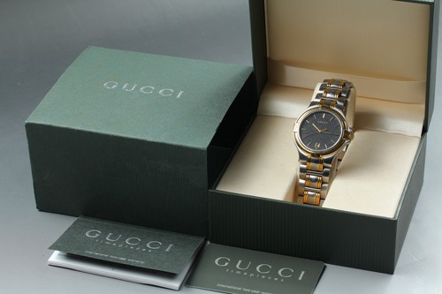 Gucci 9040m black dial gold - gucci,