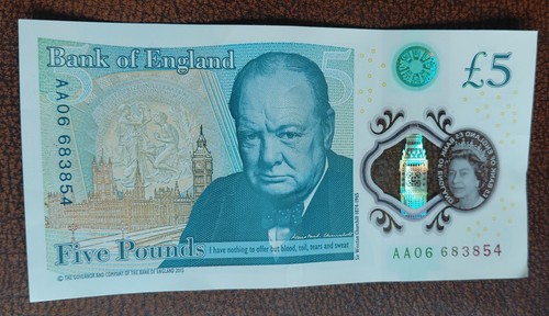 Aa06 6838 five pound - pound, note