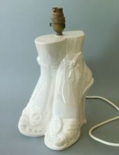 Newlyn Novelty Table Lamp: Kitsch White Lustre Stiletto Shoe Sunset Ceramics PAT