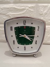 Alarm Clock Vintage Analogue Windup Green Diamond  Mechanical Old Retro 