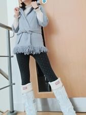 Lady Thermal Ski Legging Velvet Plush knitted stretchable ultra thick soft heart