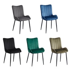 Set of 2 Velvet Dining Chairs