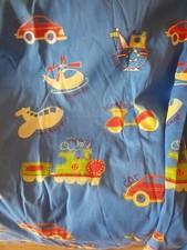 kids curtains.large.86x84cm each panel.cars.trains.planes.bikes.boats.boys.lined