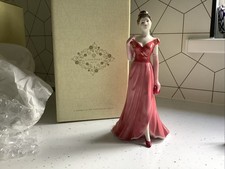 Coalport 8 1/2" Lady Figurine Ladies Of Fashion Lady In Red c2001 Boxed