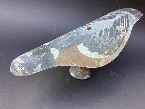 Vintage aluminium pigeon decoy - pigeon,