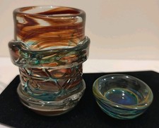 Mdina Vase And  Pin Dish 'rare'  Collectables