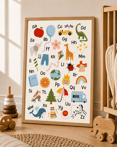Childrens alphabet art - art, print