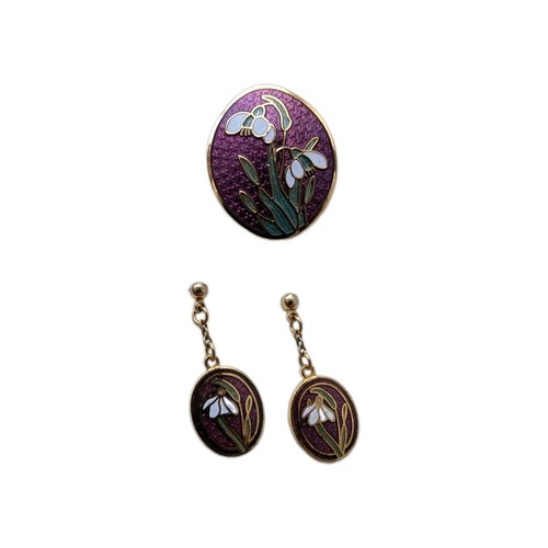 Vintage purple enamel snowdrop - purple,