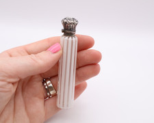 Lovely & Unusual Antique Silver Topped Glass Scent Bottle