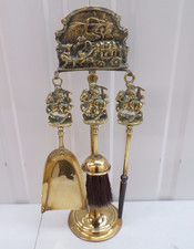 Dick Turpin Highwayman Coach And Horses Brass Fireside Companion Set