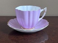 Antique Victoria England Bone China Lilac Cup & Saucer Vintage