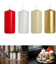Set of 8 Pillar Candles Wedding Decor Events Church Various Colours 5cm / 10cm