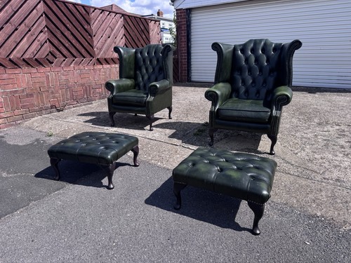Pair chesterfield green - pair, of