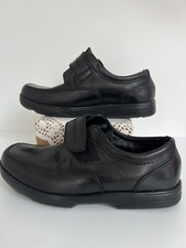 M&S Men's Leather Shoes UK 7 Black Wide Fit Airflex Riptape Formal Smart Work