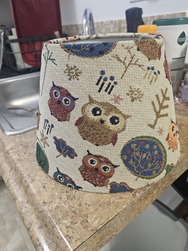 White owl lampshade - white,