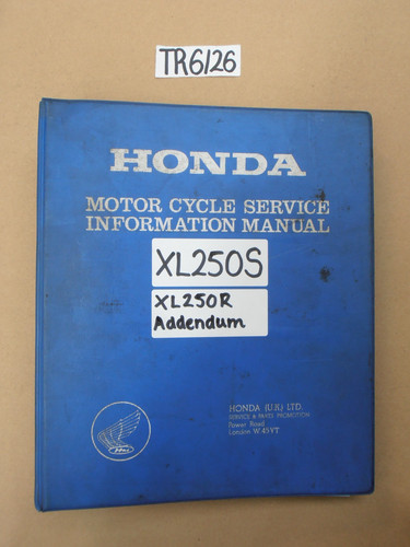 Honda xl250 workshop service - xl250, s