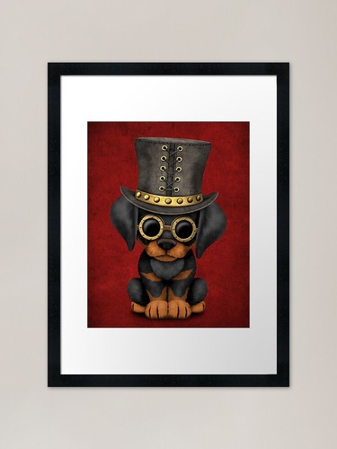 Steampunk doberman puppy red - steampunk,