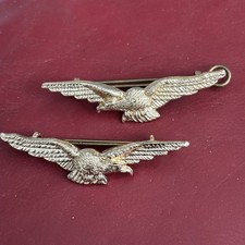 Matching Pair-ROYAL AIR FORCE-RAF-WARRANT OFFICERS STAYBRITE EAGLE ARM BADGES