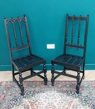 Ercol Mid Century Vintage Colonial YorkshireDining Chairs GOTHIC Black Style