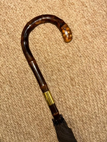 Antique brown gents umbrella - antique,