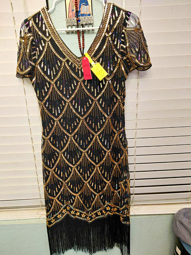 Mttie 1920s 1930s - mttie, black/gold