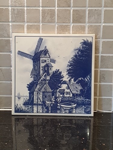 Vintage ceramic tile - tile, dutch