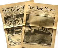 2 Vintage Reproduction Editions of the Daily Mirror: Titanic, Alcock & Brown (D)