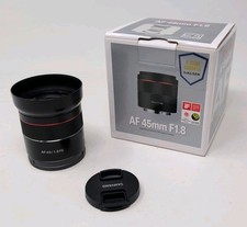 Samyang AF 45mm f/1.8 Prime Lens for Sony FE/E Mount Box Lens Hood & 2 Lens Caps