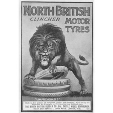 NORTH BRITISH 'Clincher' Motor Tyres Edwardian Advertisement 1910