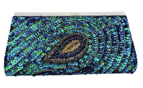 Peacock feather sequin - feather, beaded