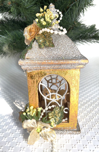 Vtg rustic gold birdcage - vtg,