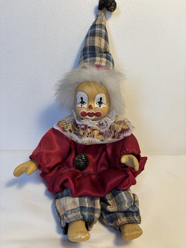 Vintage porcelain clown doll - vintage,