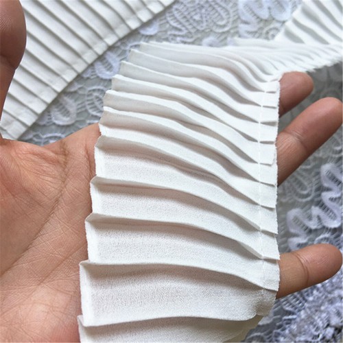 Pleated lace edge trim - 1m,
