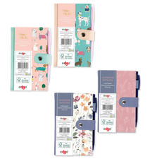 Pocket Notebook With Pen Faux Leather Cover Lined Notepad Notes Small Diary