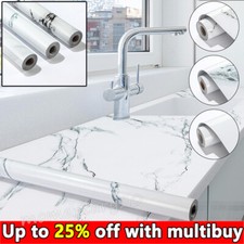10M Roll Self Adhesive Marble Tiles Wall Sticker Kitchen^Bathroom Wallpaper*Roll