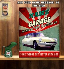 Personalised Citroen DS  Classic Garage Workshop Shed  Metal Wall Sign RT1001