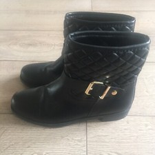 Solea Womens Boots Size UK 4 EU 37 Black Buckle Shoes