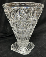 Vintage Heavy Cut Crystal Ice Champagne Bucket / Vase Trumpet Shaped