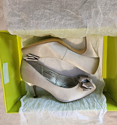Monsoon silver fabric peep toe - silver,