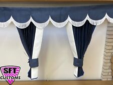 DUTCH STYLE TRUCK CURTAINS DOUBLE LINED NAVY DAF VOLVO MERCEDES SCANIA NO PELMET