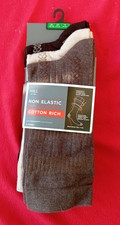 MENS SOCKS 3 PACK COLOUR BROWN