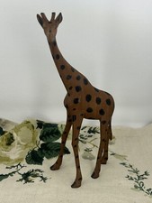 VINTAGE African carved wooden giraffe figure model animal safari folk art