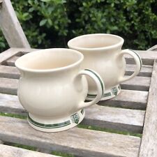 1869 Victorian Pottery Mugs PAIR Green READ