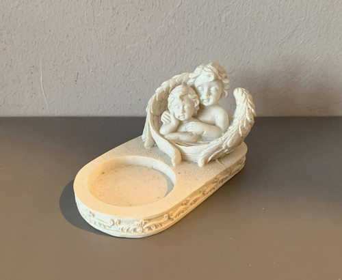Resin pair cherub angels - resin,