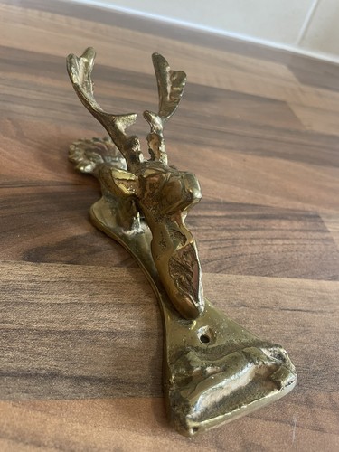 Vintage brass stag head door - head,